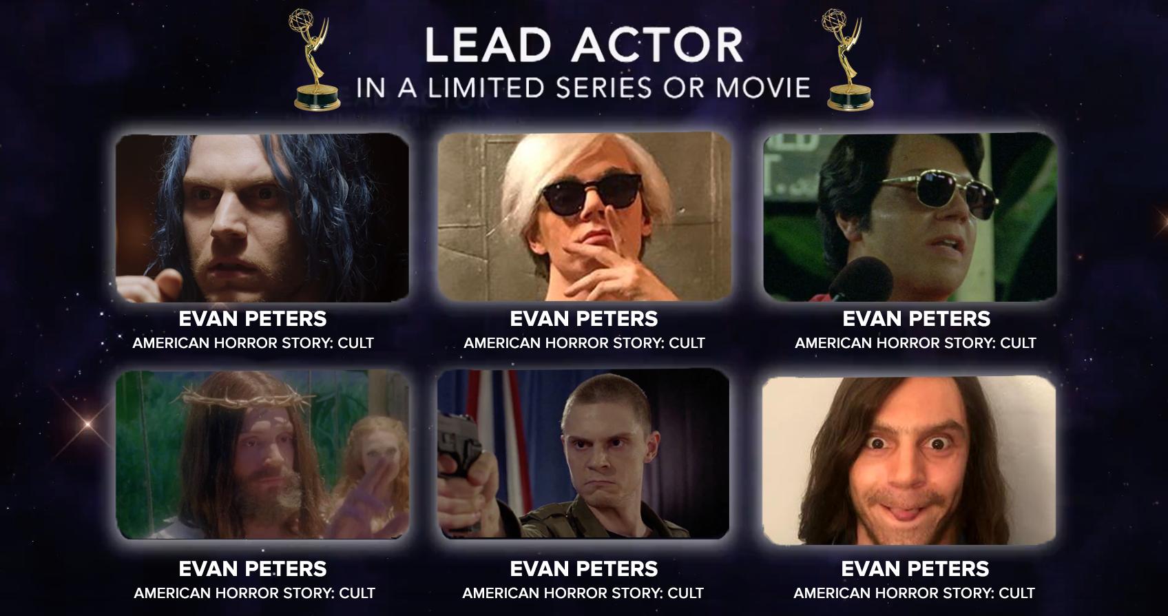 Evan Peters Emmy Meme